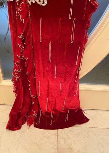 Nakışlı Kırmızı Oryantal Dansöz Kostümü - Görsel 4