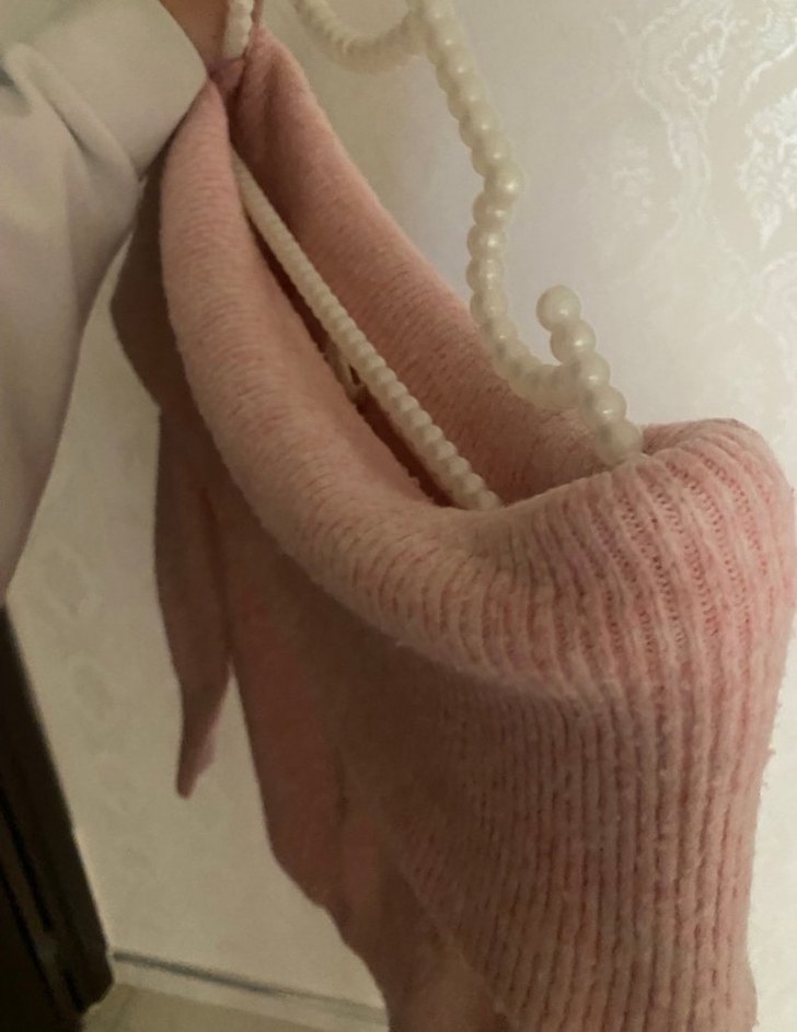 H&M Pembe Triko Kayık Yaka Rahat Kazak - Görsel 5