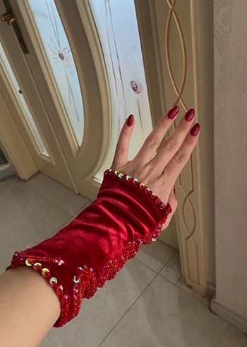 Kırmızı Nakışlı Mini Bohem Sütyen - Görsel 3