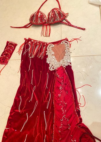 Kırmızı Nakışlı Mini Bohem Sütyen - Görsel 7