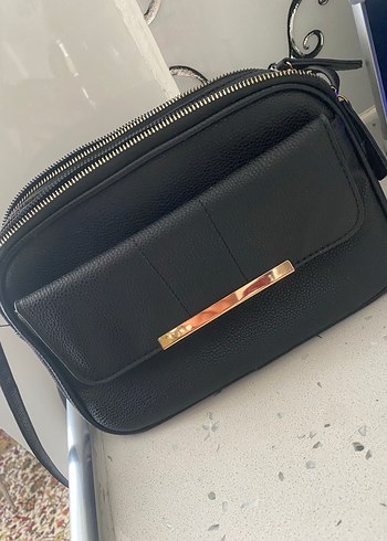 Kadın Siyah Deri Uzun Askılı Çapraz Çanta - Görsel 6