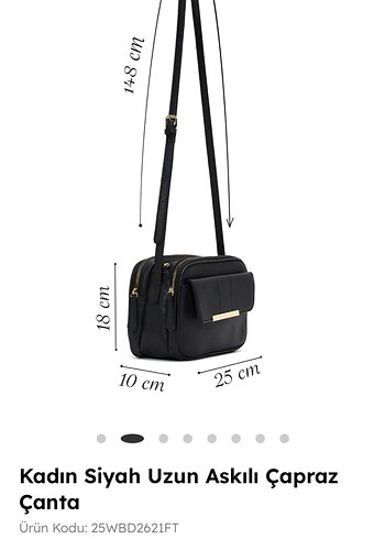 Kadın Siyah Deri Uzun Askılı Çapraz Çanta - Görsel 2