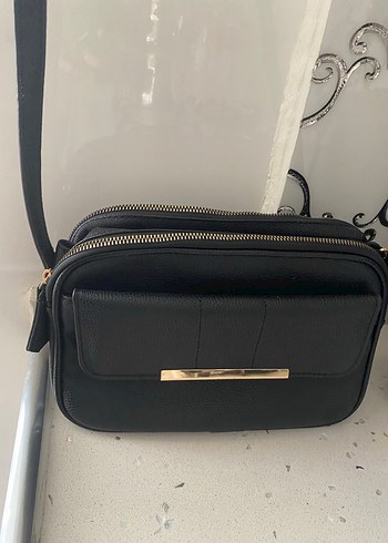 Kadın Siyah Deri Uzun Askılı Çapraz Çanta - Görsel 7