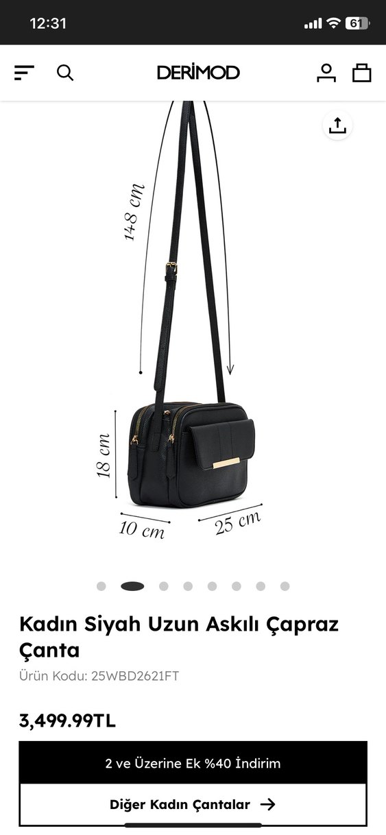 Kadın Siyah Deri Uzun Askılı Çapraz Çanta - Görsel 2