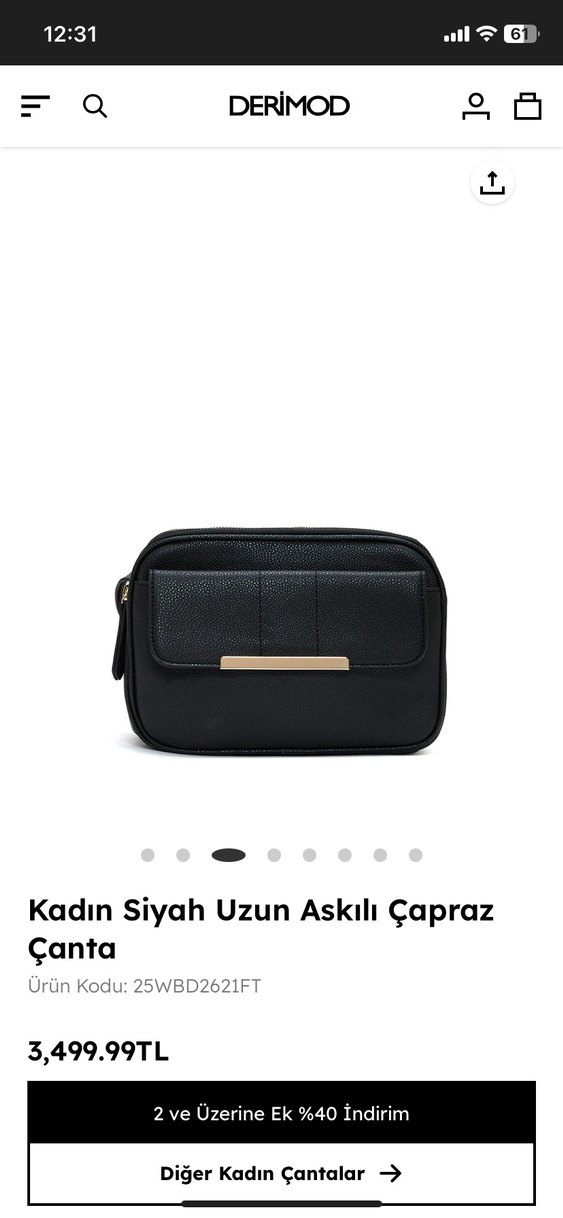 Kadın Siyah Deri Uzun Askılı Çapraz Çanta - Görsel 3