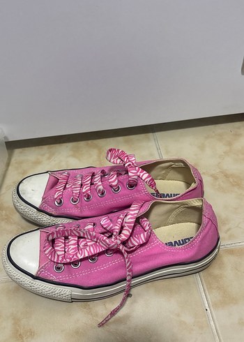 Pembe Bağcıklı Kadın Spor Ayakkabı - Görsel 3