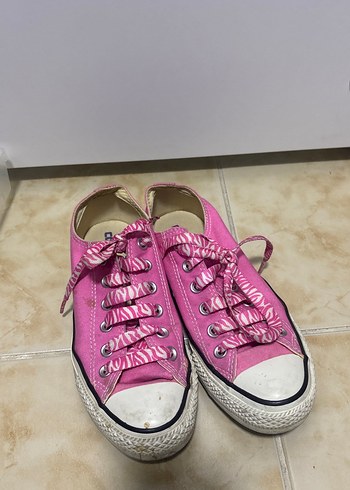 Pembe Bağcıklı Kadın Spor Ayakkabı - Görsel 2