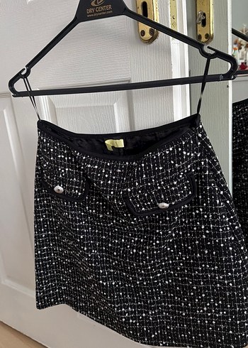 Network Düğmeli Siyah Mini Etek&Kadın Ceket - Görsel 3