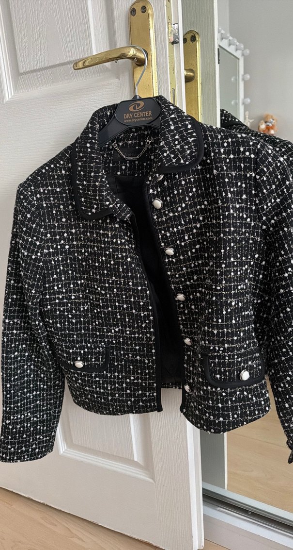 Network Düğmeli Siyah Mini Etek&Kadın Ceket - Görsel 2