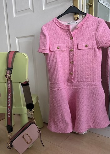 Pembe Bel Detaylı Kadın Mini Elbise - Görsel 3