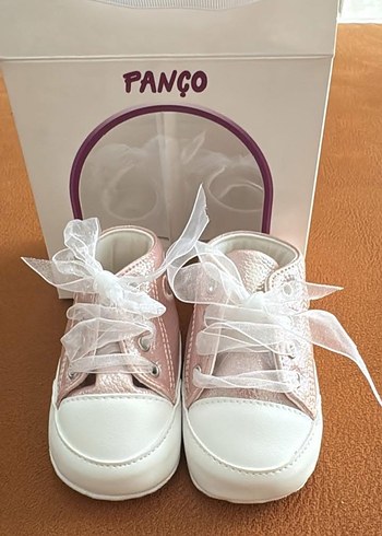 Pembe Fiyonklu İlk Adım Ayakkabısı no 2 panço