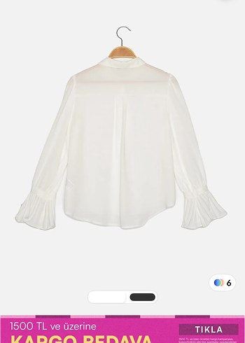 Beyaz V Yaka Kemerli Kadın Gömlek - Görsel 5