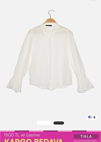 Beyaz V Yaka Kemerli Kadın Gömlek - Görsel 4