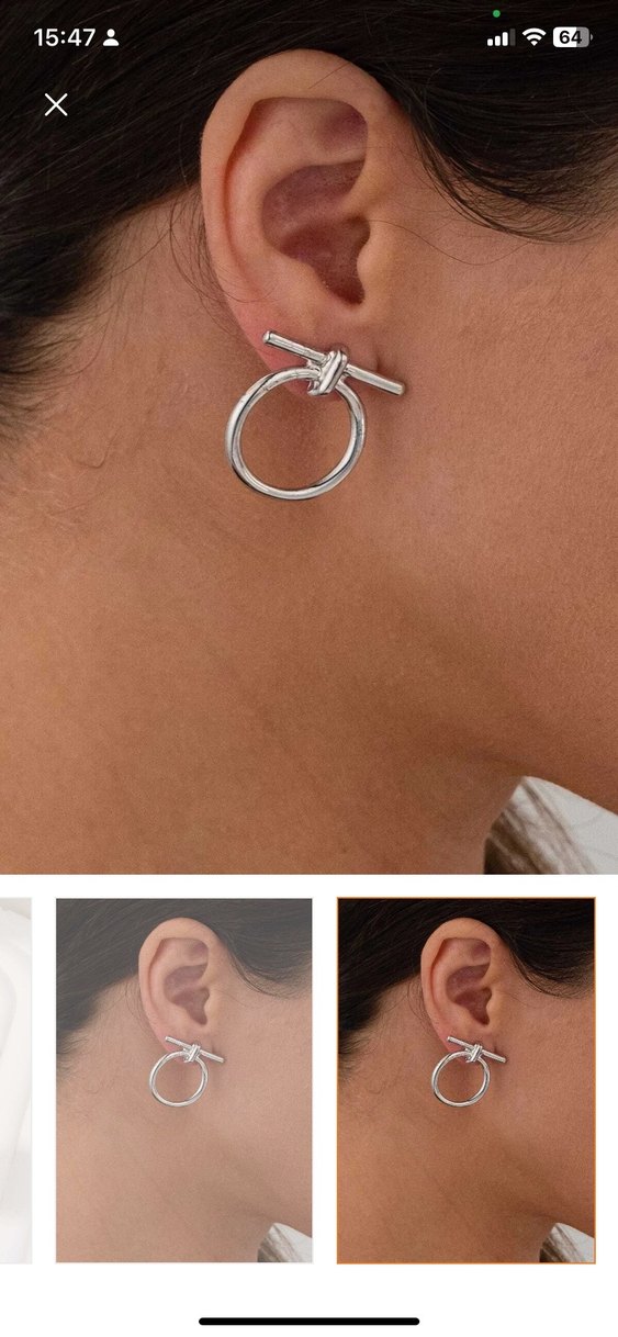 Gri Tokalı Midi Kadın Küpeler - Görsel 2