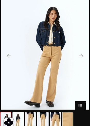 Bej Süet Kadın Kumaş Pantolon - Görsel 3