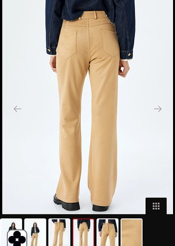 Bej Süet Kadın Kumaş Pantolon - Görsel 2