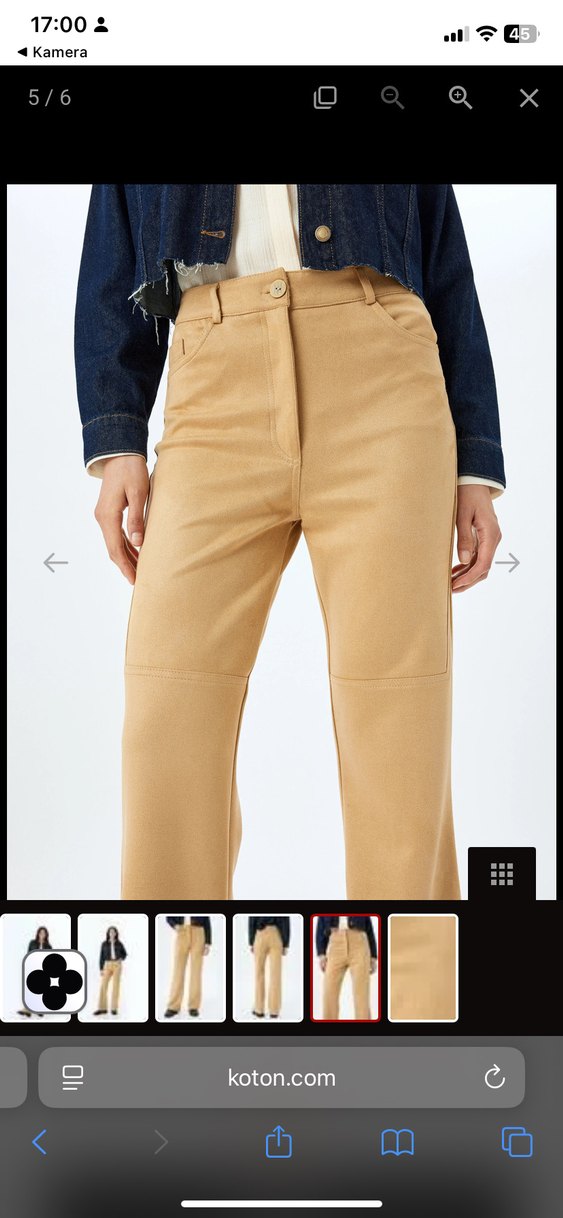 Bej Süet Kadın Kumaş Pantolon - Görsel 4