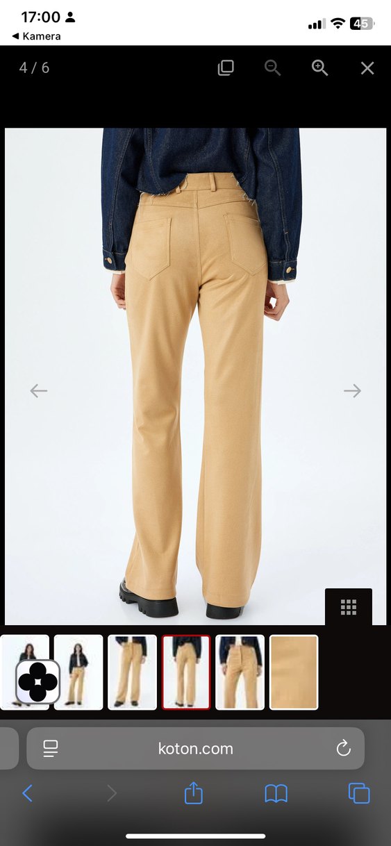 Bej Süet Kadın Kumaş Pantolon - Görsel 2