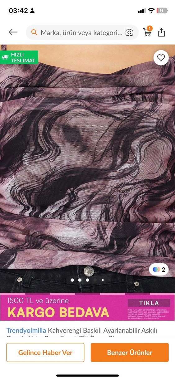 Mor Drapeli Straplez Mini Bluz - Görsel 4