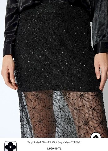 Dantel Detaylı Siyah Uzun Kadın etek - Görsel 3