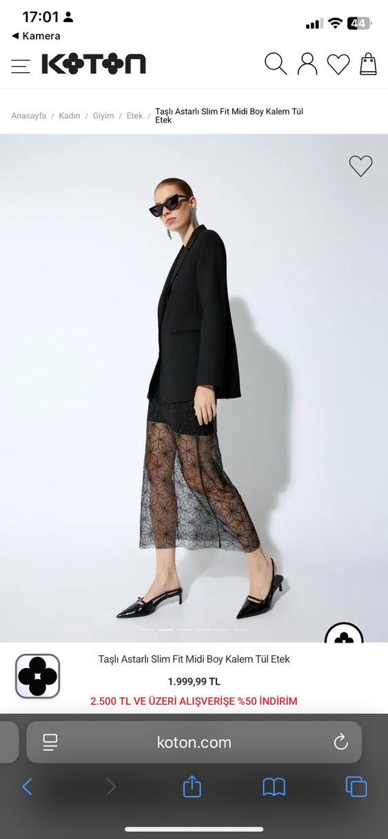 Dantel Detaylı Siyah Uzun Kadın etek - Görsel 2