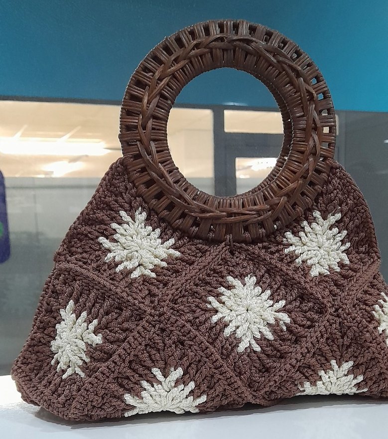 Nakışlı Örgü Bohem Kadın Çanta - Görsel 2