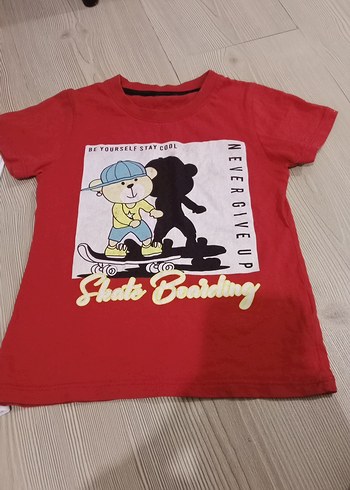 Beyaz Erkek Çocuk Kısa Kollu Tişört - Görsel 2