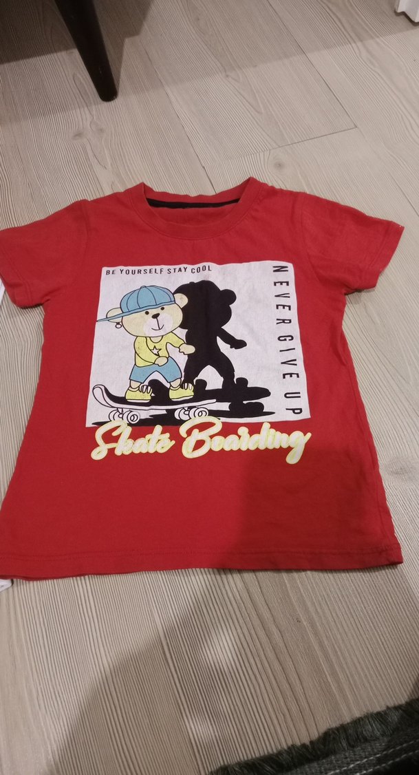 Beyaz Erkek Çocuk Kısa Kollu Tişört - Görsel 2