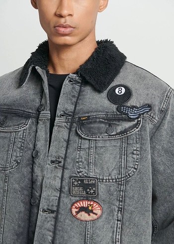 Düğmeli Gri Denim Erkek Ceket - Görsel 5