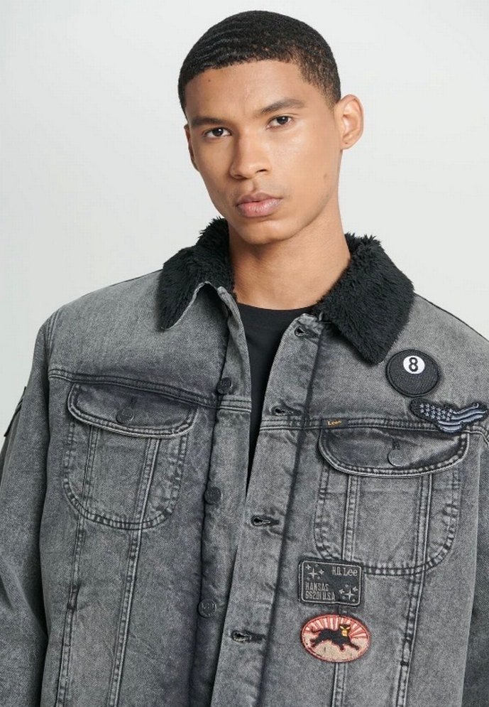 Düğmeli Gri Denim Erkek Ceket - Görsel 4