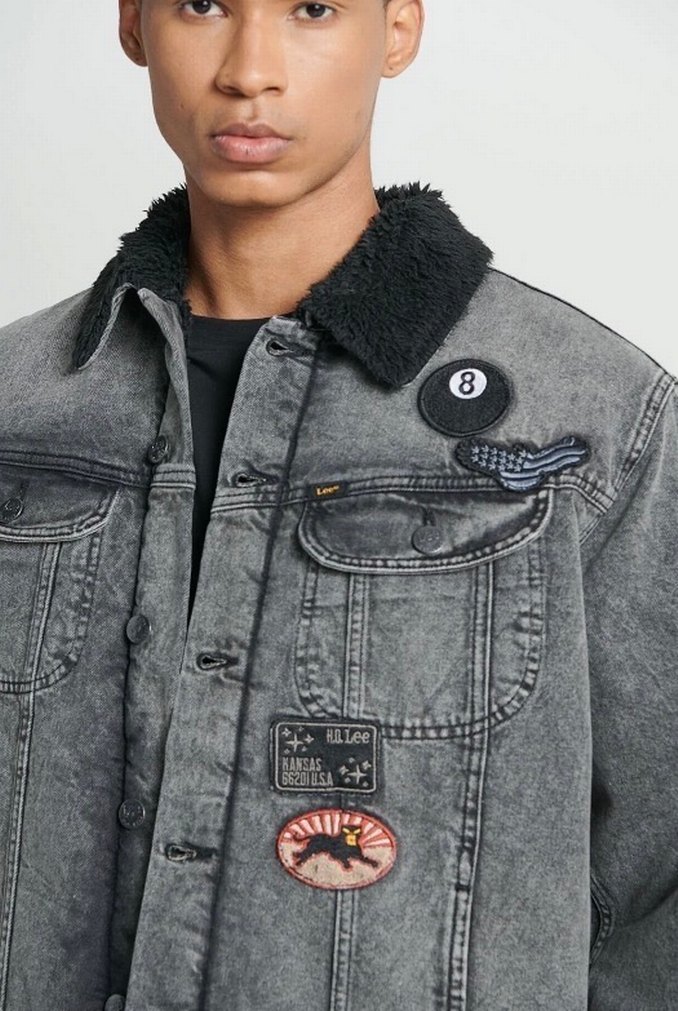 Düğmeli Gri Denim Erkek Ceket - Görsel 5