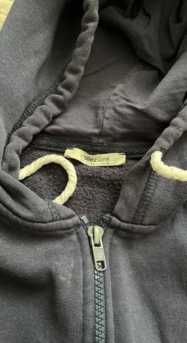 Gri Kapüşonlu Fermuarlı kadınSweatshirt - Görsel 3