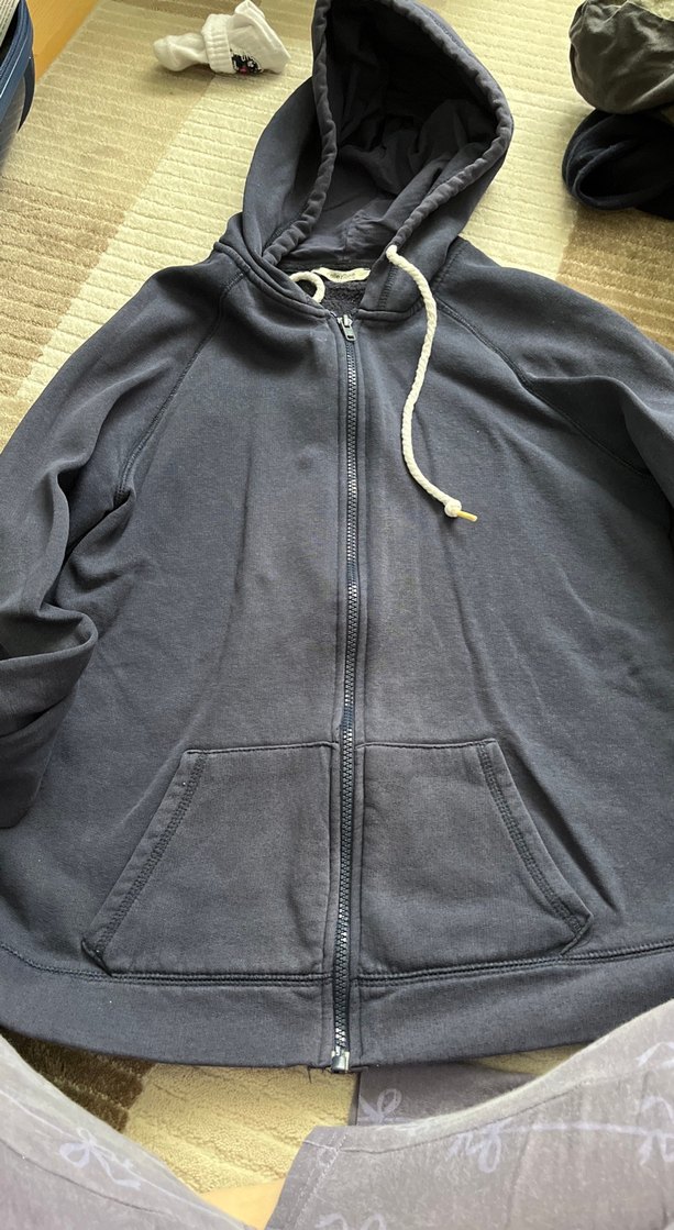 Gri Kapüşonlu Fermuarlı kadınSweatshirt - Görsel 5