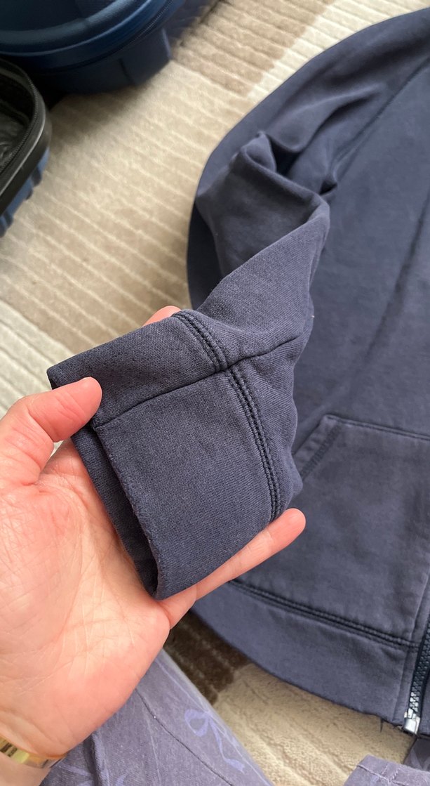 Gri Kapüşonlu Fermuarlı kadınSweatshirt - Görsel 2