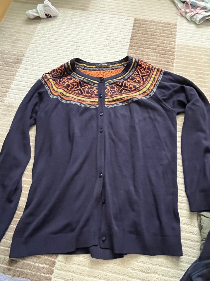 Nakışlı Bohem Kadın Triko Kazak - Görsel 4