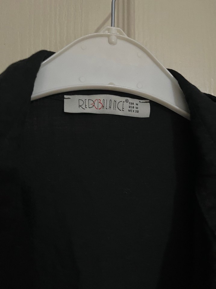 Nakışlı Siyah Kadın Keten Gömlek - Görsel 4