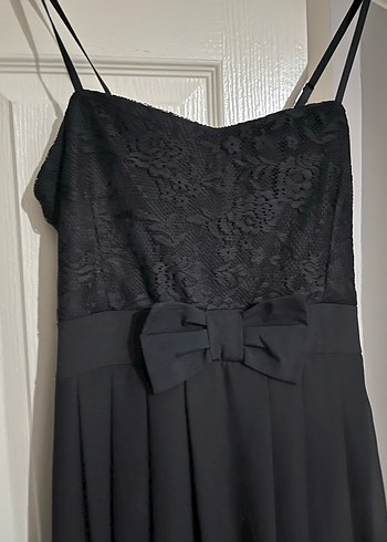 Siyah Straplez Drapeli Midi Elbise - Görsel 2