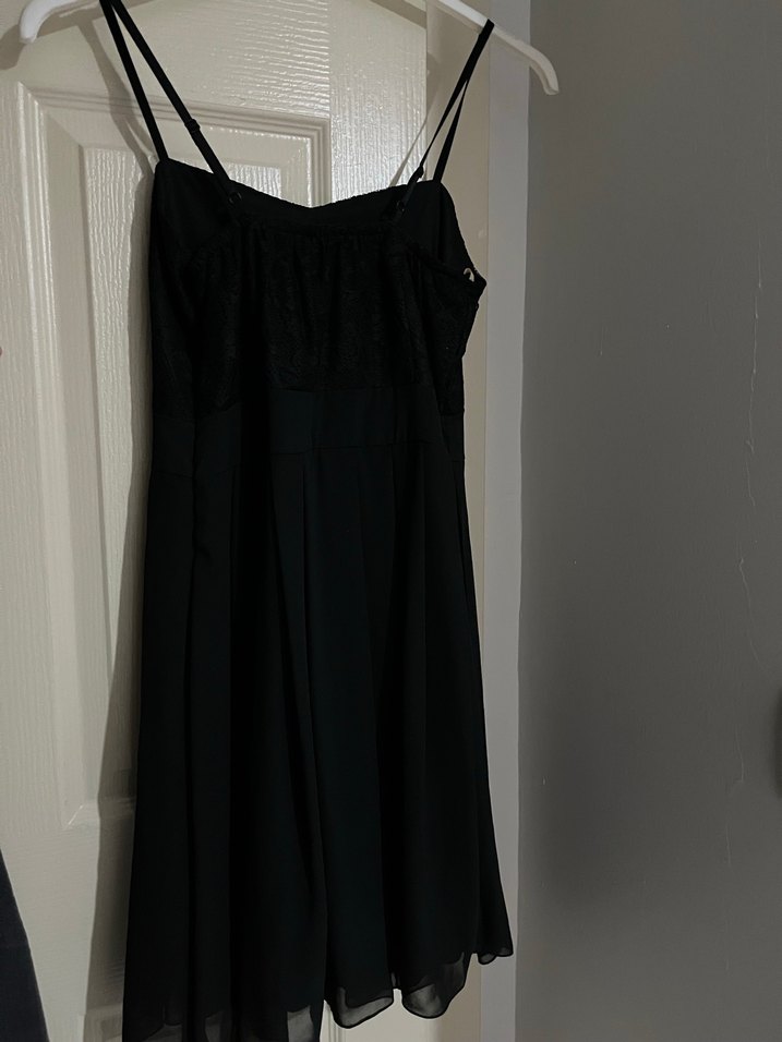 Siyah Straplez Drapeli Midi Elbise - Görsel 3