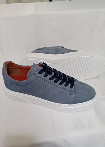 Mavi Süet Erkek Spor Ayakkabı - Görsel 3