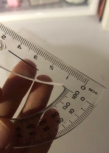 Yarı Daire Gri Beyaz Açı Ölçer - Görsel 6