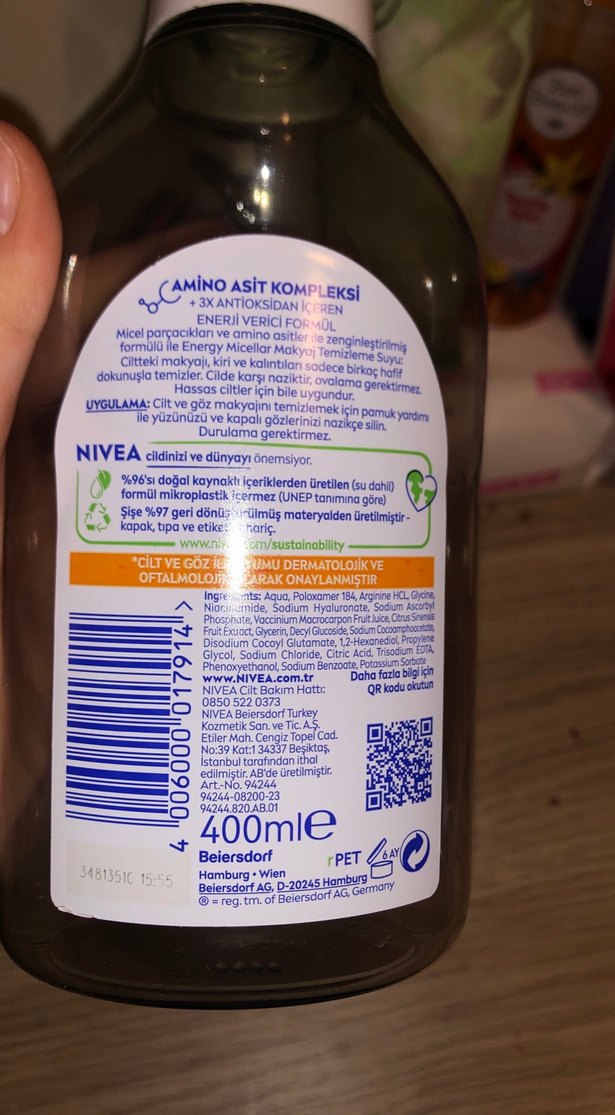 Nivea Energy Amino Asit Kompleksi Makyaj Temizleyici İçi boş - Görsel 4