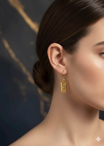 Altın Renkli Erkek Küpeler - Görsel 2