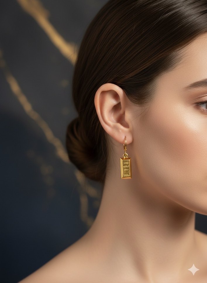 Altın Renkli Erkek Küpeler - Görsel 2