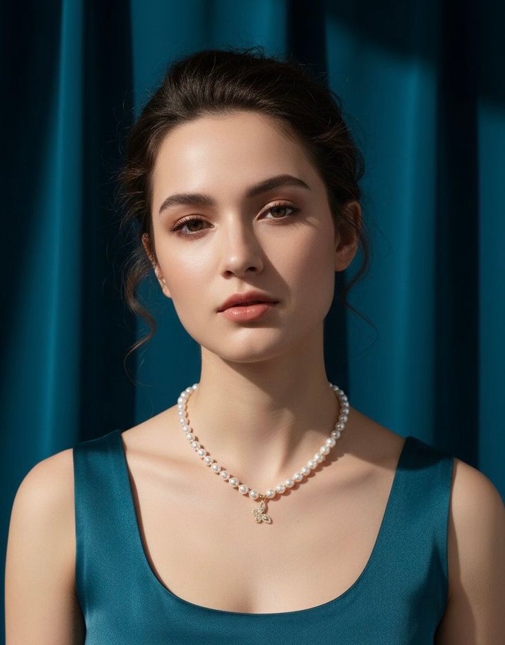 İnci Boncuklu Midi Kadın Kolye - Görsel 2