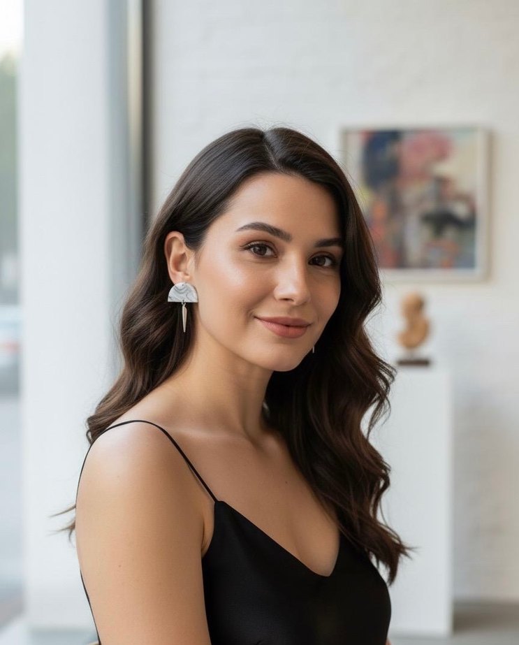 Gri Tie-Dye Mini Küpe - Görsel 3