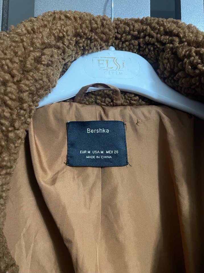 Kahverengi Peluş Midi Kadın Kaban - Görsel 2