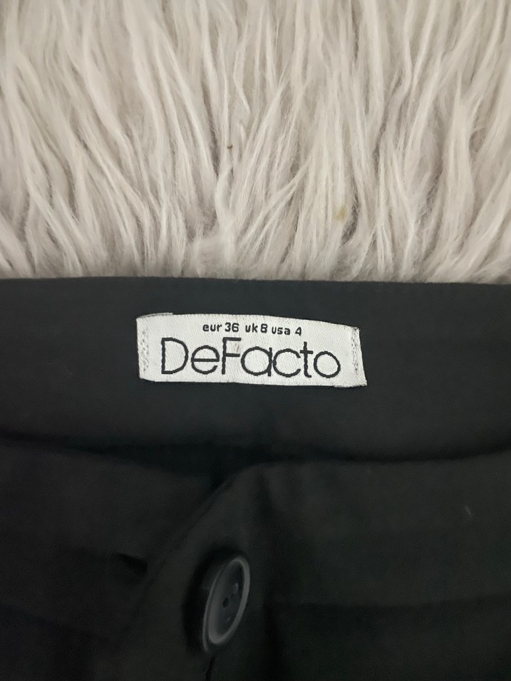 Düz Siyah Kadın Kumaş Pantolon - Görsel 2