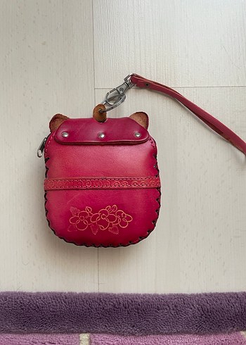 Renkli Kedi Figürlü Deri Küçük Çanta - Görsel 2