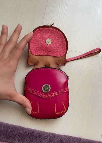 Renkli Kedi Figürlü Deri Küçük Çanta - Görsel 3