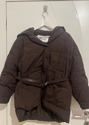 İpekyol Kemerli Kapüşonlu Mont - Görsel 3